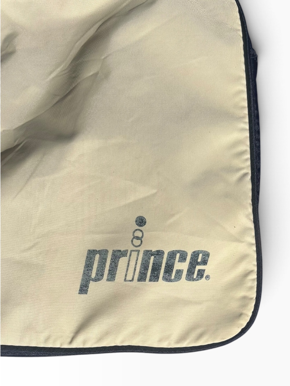 Vintage Cream and Navy Blue Prince Tennis  Shoulder Tote Bag - Picture 5 of 10
